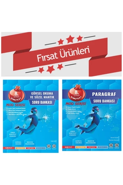Nartest Yayınları 8. Sınıf Mod Paragraf Soru Bankası + Görsel Okuma Ve Sözel Mantık Soru Bankası ürün görseli 1