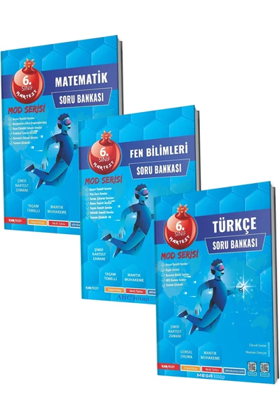 Nartest Yayınevi Nartest 6.Sınıf MOD SORU BANKASI SETİ Matematik Fen Türkçe (3 Kitap) ürün görseli 1