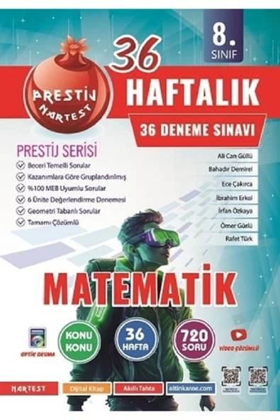 Nartest Yayınları 8. Sınıf Haftalık Matematik Denemeleri ürün görseli 1