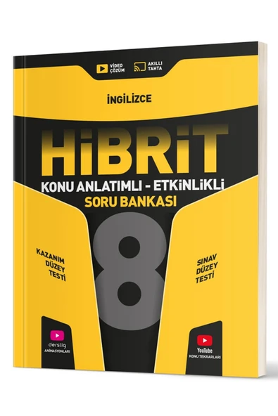Evrensel İletişim Yayınları 8.Sınıf Hız Yayınları HİBRİT İngilizce Konu Anlatımlı Etkinlikli Soru Bankası / Kazanım Düzeyi Testi ürün görseli 1