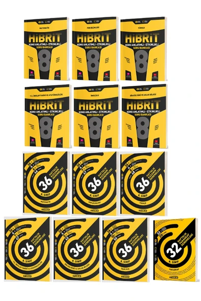 Evrensel İletişim Yayınları 8.Sınıf Hız Yayınları HİBRİT Konu Anlatım Soru + Hız Yayınları 36 Haftalık Denemeleri / 13 KİTAP SET ürün görseli 1