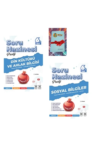 Nartest Yayınları 6. Sınıf Prestij DİN KÜLTÜRÜ + SOSYAL BİLGİLER Soru Hazinesi (DEFTER HEDİYE) ürün görseli 1