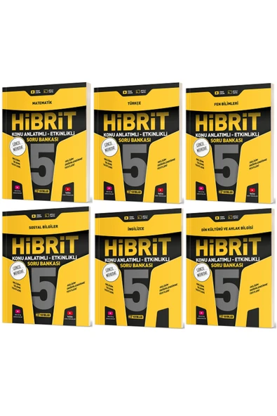 Evrensel İletişim Yayınları 5.Sınıf Hız Yayınları HİBRİT Matematik + Türkçe + Fen Konu Anlatımlı Etkinlikli Soru / 6 KİTAP SET ürün görseli 1