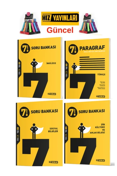 Hız ve Renk Yayınları Hız 7.Sınıf Yeni Müfredat İngilizce-Paragraf-Sosyal-Din Soru Bankası Seti+Kalemlik ürün görseli 1