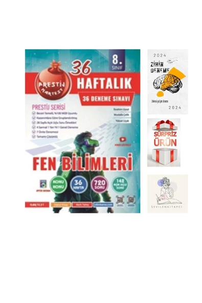 Nartest Yayınları NARTEST 8.SINIF HAFTALIK FEN DENEME+ZİHİN DENEME+HEDİYE(SEVİLENKİTAPCİ) ürün görseli 1