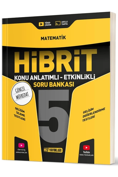 Evrensel İletişim Yayınları 5.Sınıf Hız Yayınları HİBRİT Matematik Konu Anlatımlı Etkinlikli Soru Bankası / Güncel Müfredat YENİ ürün görseli 1