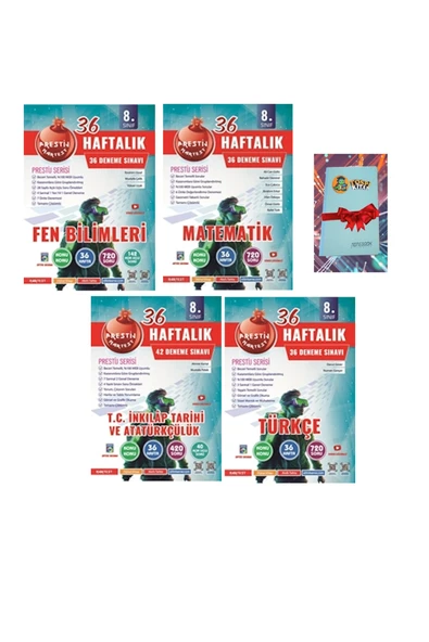 Nartest Yayınları 8. Sınıf Haftalık 4LÜ ANA DERSLER SETT Denemeleri (DEFTER HEDİYE) ürün görseli 1