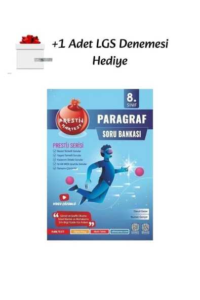 Nartest Yayınları Nartest 8.Sınıf LGS Prestij Paragraf Soru Bankası + 1 LGS Denemesi Hediye ürün görseli 1