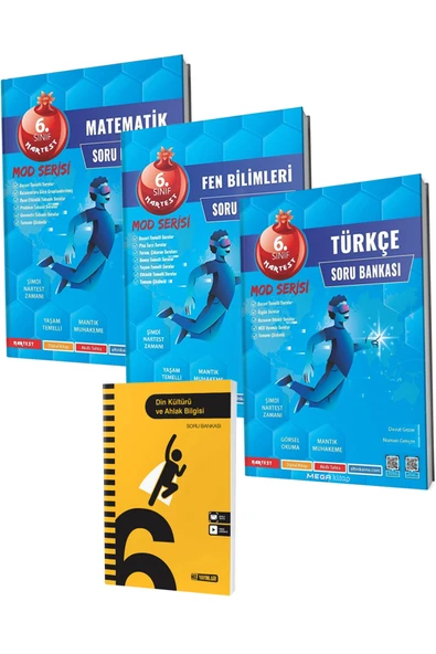 Nartest Yayınevi Nartest 6.Sınıf MOD SORU BANKASI SETİ Matematik Fen Türkçe 3 Kitap (Hız Din Kültürü SB Hediyeli) ürün görseli 1