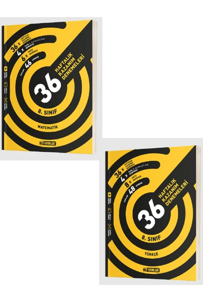 Evrensel İletişim Yayınları 8.Sınıf Hız Yayınları Matematik + Türkçe 36 Haftalık Kazanım Denemeleri / 2 KİTAP - Güncel ürün görseli 1