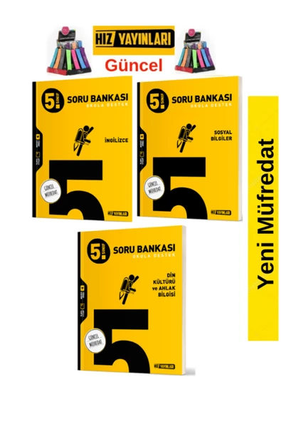 Hız ve Renk Yayınları Hız 5.Sınıf Yeni Müfredat İngilizce-Din-Sosyal- Soru Bankası Seti+Kalemlik ürün görseli 1