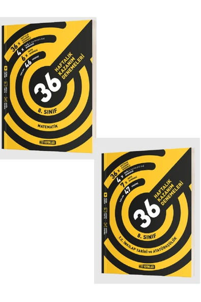 Evrensel İletişim Yayınları 8.Sınıf Hız Yayınları Matematik + İnkılap Tarihi 36 Haftalık Kazanım Denemeleri / 2 KİTAP - Güncel ürün görseli 1