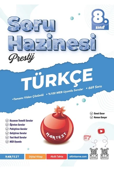 Nartest Yayınları 8. Sınıf Prestij Türkçe Soru Hazinesi ürün görseli 1