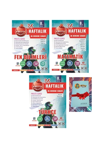 Nartest Yayınları 8. Sınıf Haftalık FEN BİLİMLERİ + MATEMATİK + TÜRKÇE Denemeleri (DEFTER HEDİYE) ürün görseli 1