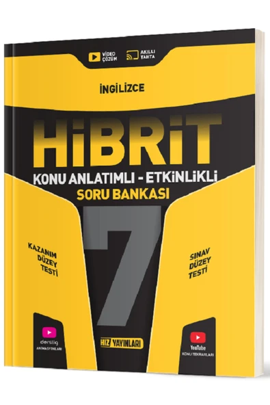 Evrensel İletişim Yayınları 7.Sınıf Hız Yayınları HİBRİT İngilizce Konu Anlatımlı Etkinlikli Soru Bankası / Güncel YENİ ürün görseli 1