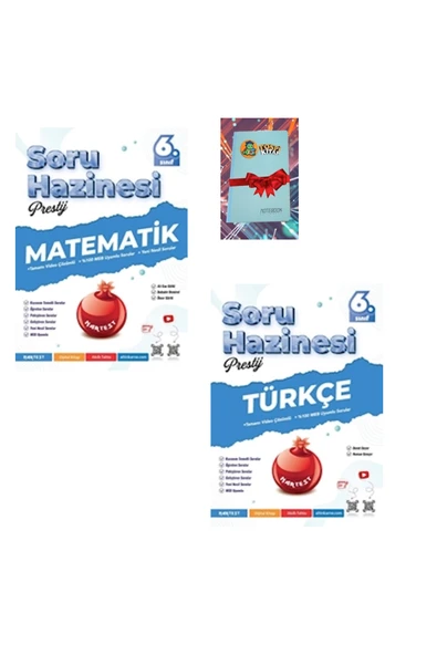 Nartest Yayınları 6. Sınıf Prestij MATEMATİK + TÜRKÇE Soru Hazinesi (DEFTER HEDİYE) ürün görseli 1