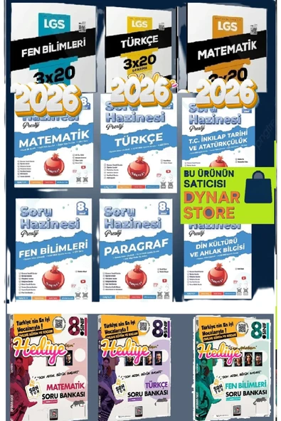Nartest Yayınları 8. Sınıf Prestij Matematik Türkçe Fen İnkılap Din Paragraf Soru Hazinesi 2026 ürün görseli 1