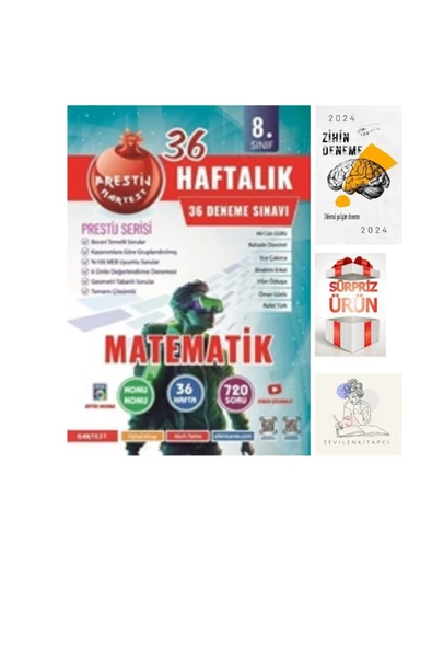Nartest Yayınları NARTEST 8.SINIF HAFTALIK MATEMATİK DENEME+ZİHİN DENEME+HEDİYE(SEVİLENKİTAPCİ) ürün görseli 1