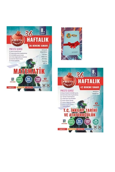 Nartest Yayınları 8. Sınıf Haftalık MATEMATİK + İNKILAP TARİHİ Denemeleri (DEFTER HEDİYE) ürün görseli 1