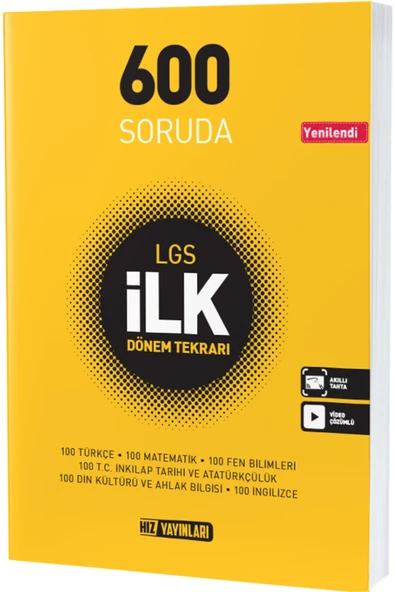 Hız Yayınları 8 Sınıf Lgs 600 Soruda Ilk Dönem Tekrarı ürün görseli 1