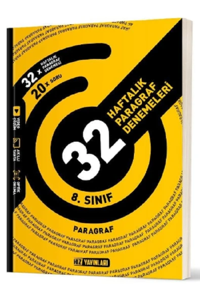 Evrensel İletişim Yayınları 8.Sınıf Hız Yayınları Paragraf 32 Haftalık Paragraf Denemeleri / Video Çözümlü - YENİ - Güncel ürün görseli 1