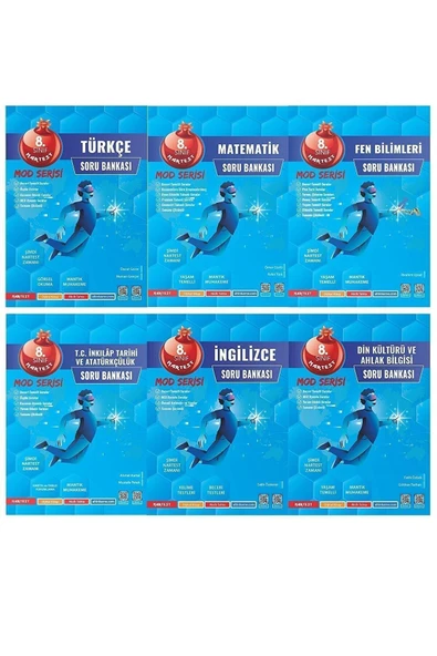 Nartest Yayınları Nar Test Mavi Seri Soru Bankası Set 6 Kitap 8 Sınıf Lgs 2023 ürün görseli 1