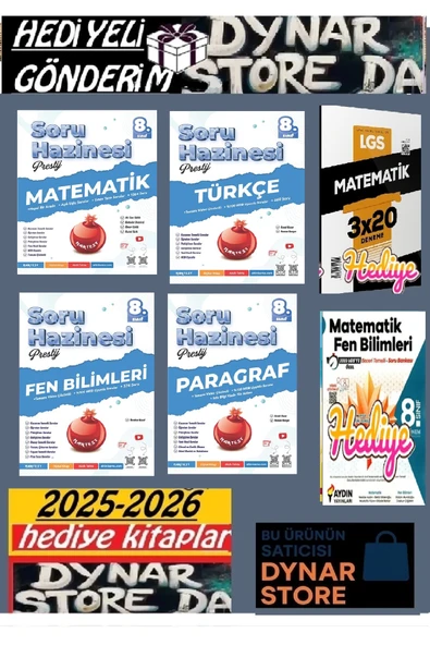 Nartest Yayınları 8. Sınıf Prestij Matematik Türkçe Fen Paragraf Soru Hazinesi 2026 ürün görseli 1