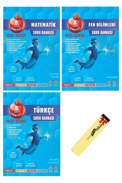 Nartest Yayınları LGS 8. Sınıf Mod Serisi Soru Bankası Matematik Fen Bilimleri ve Türkçe 3lü Set ürün görseli 1
