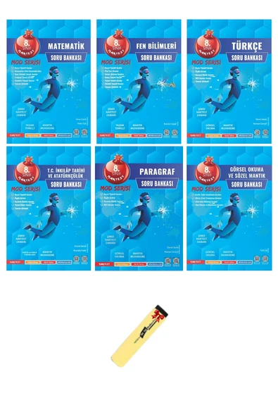 Nartest Yayınları LGS 8. Sınıf Mod Serisi Soru Bankası Matematik Türkçe Fen İnkılap Paragraf ve Görsel Okuma 6lı Set ürün görseli 1