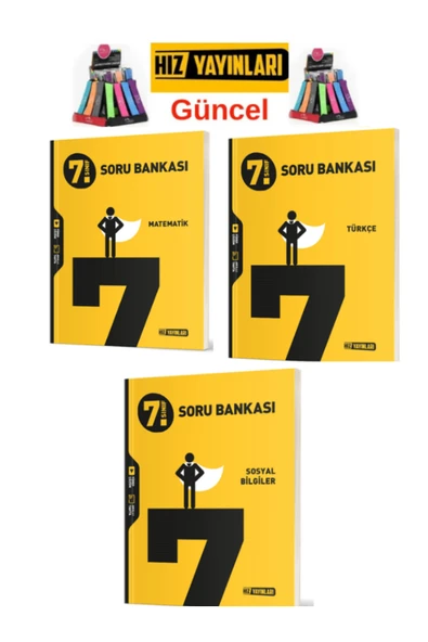 Hız ve Renk Yayınları Hız 7.Sınıf Yeni Müfredat Matematik -Türkçe-Sosyal-Soru Bankası Seti+Kalemlik ürün görseli 1