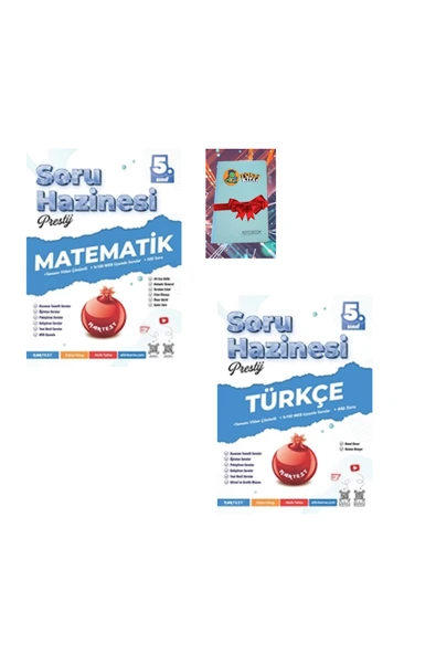 Nartest Yayınları 5. Sınıf Prestij MATEMATİK + TÜRKÇE Soru Hazinesi (DEFTER HEDİYE) ürün görseli 1