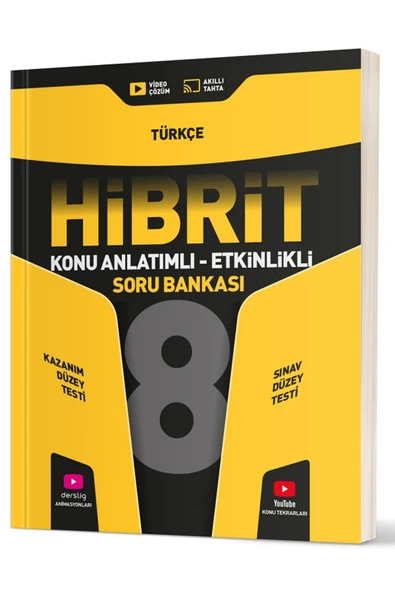 Evrensel İletişim Yayınları 8.Sınıf Hız Yayınları HİBRİT Türkçe Konu Anlatımlı Etkinlikli Soru Bankası / Kazanım Düzey Testi ürün görseli 1