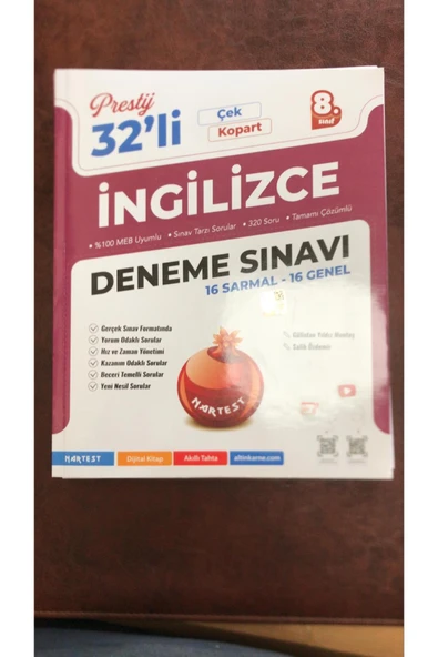 Nartest Yayınları NARTEST 8. Sınıf Prestij İngilizce 32'li Deneme Sınavı ürün görseli 1
