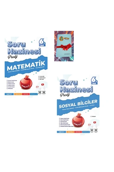 Nartest Yayınları 6. Sınıf Prestij MATEMATİK + SOSYAL BİLGİLER Soru Hazinesi (DEFTER HEDİYE) ürün görseli 1
