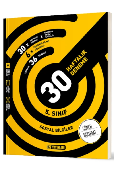 Evrensel İletişim Yayınları 5.Sınıf Hız Yayınları Sosyal Bilgiler 30 Haftalık Deneme - Optik Okuma Yazılıya Hazırlık / Güncel ürün görseli 1