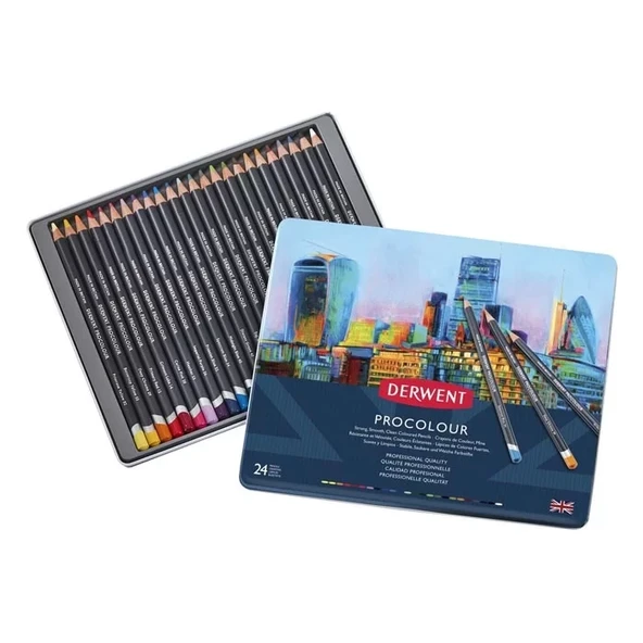Derwent Procolour Kuru Boya Kalem Seti 24lü 2302506 ürün görseli 1