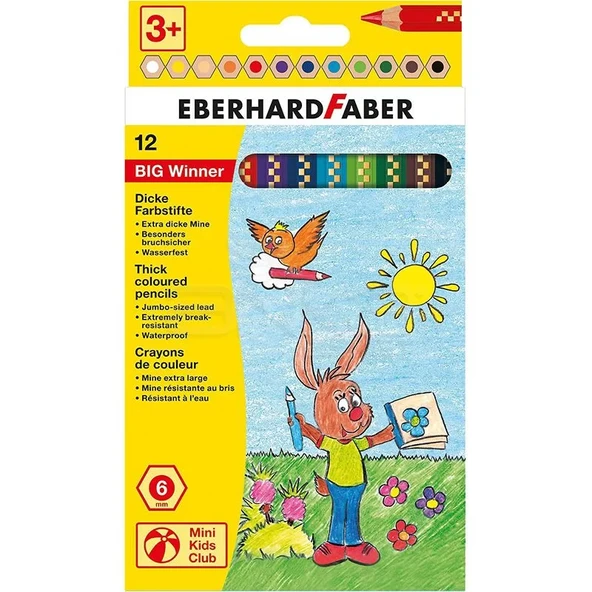 Eberhard Faber Big Winner Jumbo Kuru Boya Kalemi 12li 518712 ürün görseli 1