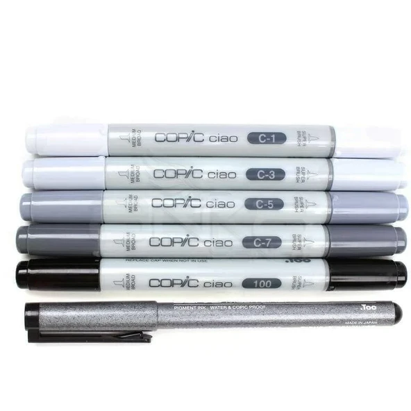 Copic Ciao Marker 5+1 Set Grey Tones - Resim 2