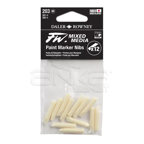 Daler Rowney FW Mixed Media Yedek Uç 203 2-6mm (M) 12li ürün görseli 1