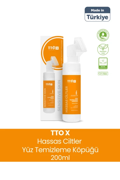 Tto X Hassas Ciltlere Özel Çay Ağacı İçeren Aplikatörlü Yüz Köpüğü 200ml ürün görseli 1