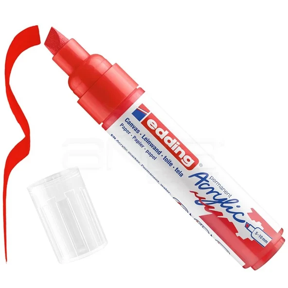 Edding 5000 Akrilik Marker Kalem 5-10mm Kesik Uç 902 Trafik Kırmızı ürün görseli 1