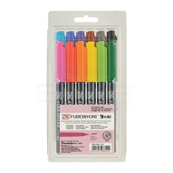 Zig Fudebiyori Brush Pen 12li ürün görseli 1