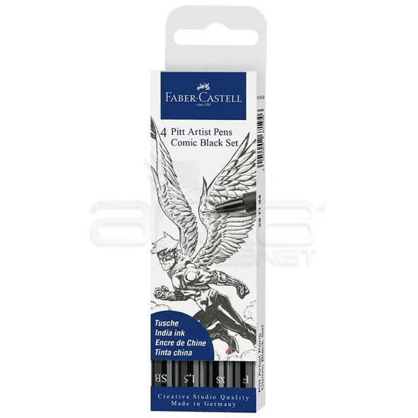 Faber Castell Pitt Artist Pens 4lü Comic Black Set ürün görseli 1