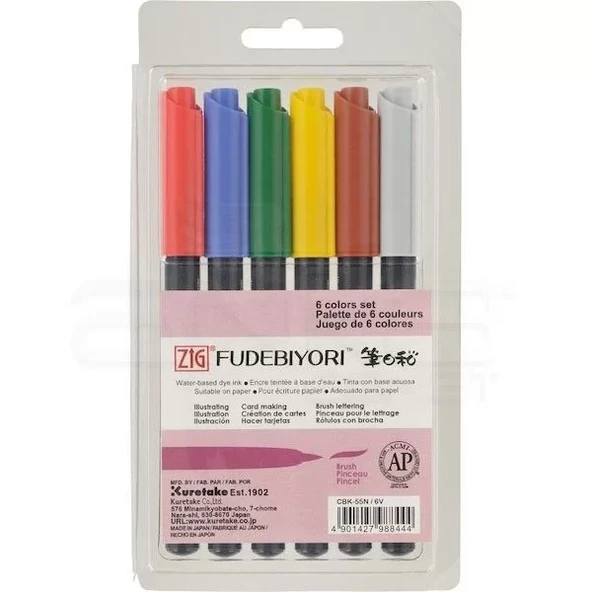 Zig Fudebiyori Brush Pen 6lı ürün görseli 1