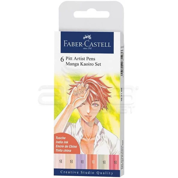 Faber Castell 6 Pitt Artist Pen Manga Kaoiro Set 167168 ürün görseli 1