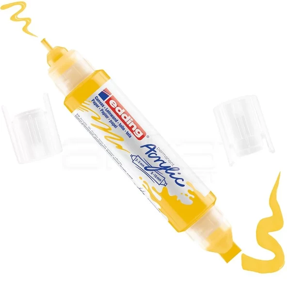 Edding 5400 Akrilik Marker Kalem Çift Uçlu 3D Double Liner 905 Trafik Sarı ürün görseli 1
