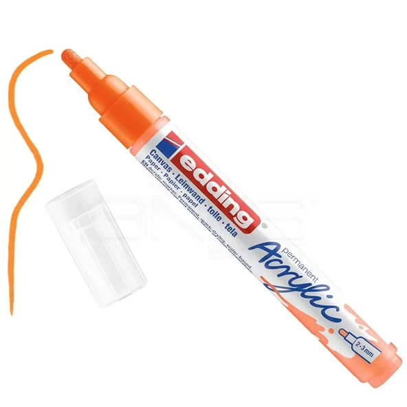 Edding 5100 Akrilik Marker Kalem 2-3mm Yuvarlak Uç 066 Fosforlu Turuncu ürün görseli 1