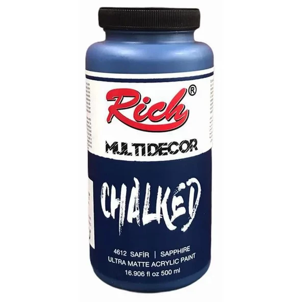 Rich Multi Decor Chalked Akrilik Boya 500ml 4612 Safir ürün görseli 1