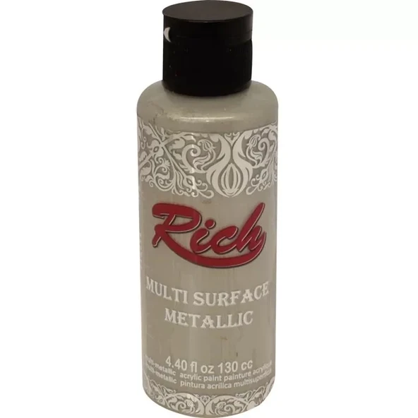 Rich Multi Surface Metalik Her Yüzey İçin Akrilik Boya 120ml 6508 Antik Gümüş ürün görseli 1