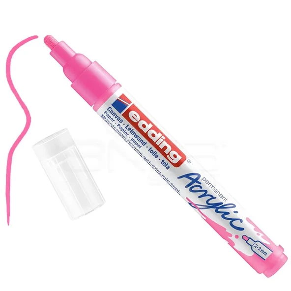 Edding 5100 Akrilik Marker Kalem 2-3mm Yuvarlak Uç 069 Fosforlu Pembe ürün görseli 1